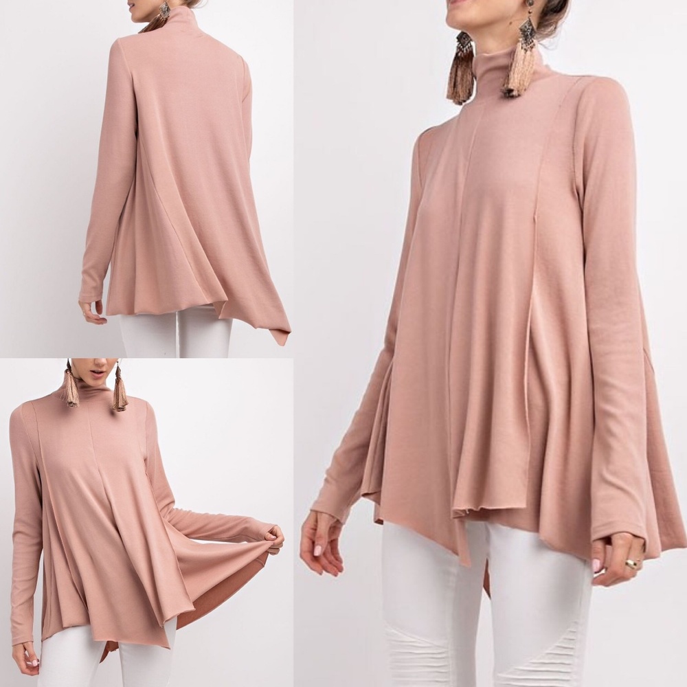 Mauve Mock-Neck Tunic